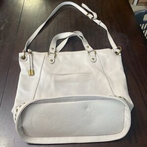 The Sak White Leather Tote with Gold Hardware